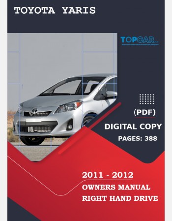 toyota yaris 130 series 2011-2012 owners manual